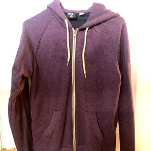 BDG Men’s heathered purple zip up hoodie